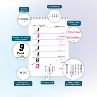 KALENDARZ BIURK STOJACY 14X25 OP FOL A 12