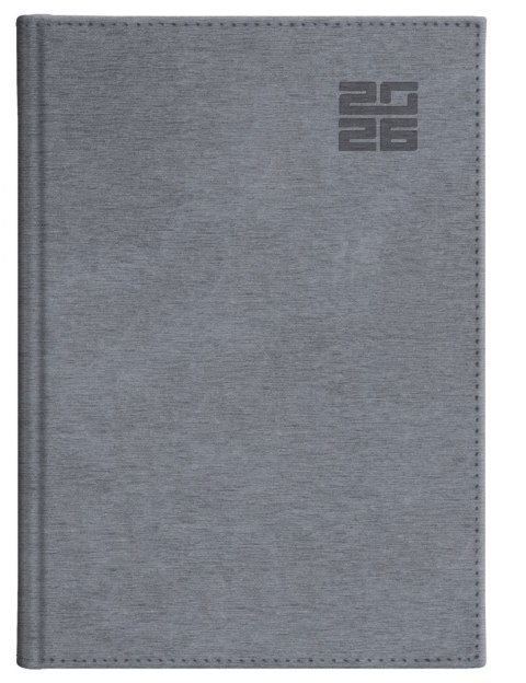 KALENDARZ KSIĄŻKOWY B5 TYGODNIOWY Z NOTESEM ALUMINIUM STANDARD NR KAT. 237 B5TNB SREBRNY