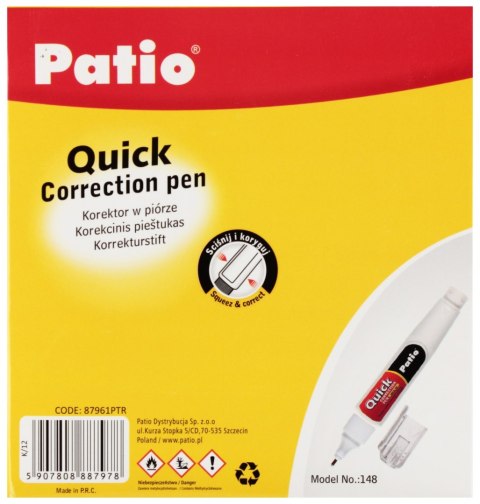 Korektor w piórze 7ml metalowy display A 24 PATIO 87961PTR