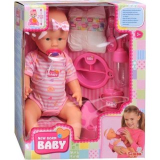 Lalka 43 cm New Born akcesoria 8 elementów SIMBA 105039005