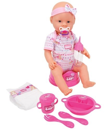 Lalka 43 cm New Born akcesoria 8 elementów SIMBA 105039005