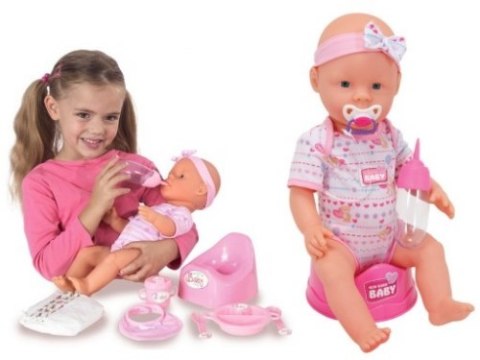 Lalka 43 cm New Born akcesoria 8 elementów SIMBA 105039005