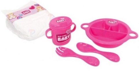 Lalka 43 cm New Born akcesoria 8 elementów SIMBA 105039005