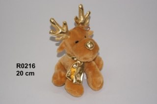 -PLUSZAK RENIFER 22CM SA SIEDZACY W ZŁOT SZALIKU