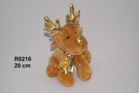 -PLUSZAK RENIFER 22CM SA SIEDZACY W ZŁOT SZALIKU