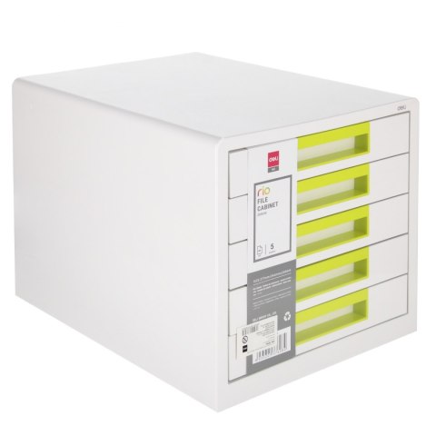 Pojemnik na dokumenty 5 szuflad biały/zielony WPC EZ01053