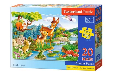 Puzzle 20 Maxi podłogowe, konturowe Little Deers CASTORLAND C-02177