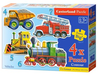Puzzle 4w1 /4-5-6-7/ konturowe Vehicles CASTORLAND B-04256-1