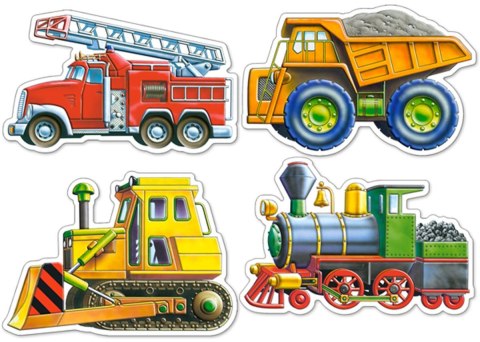 Puzzle 4w1 /4-5-6-7/ konturowe Vehicles CASTORLAND B-04256-1