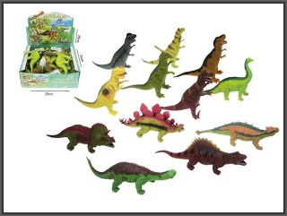 Zwierzęta gumowe z groszkiem Dinozaur 20cm HIPO A016P