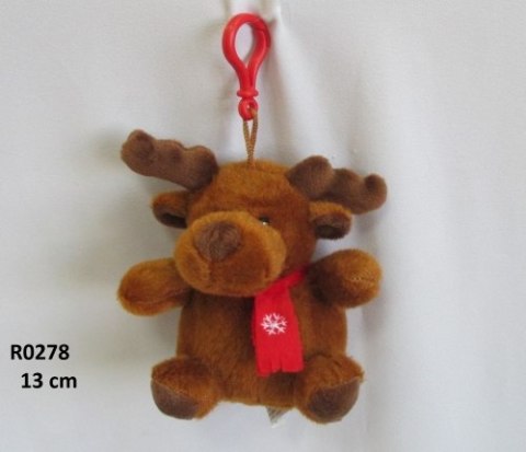 Brelok pluszowy Renifer 13 cm SUN-DAY R0278