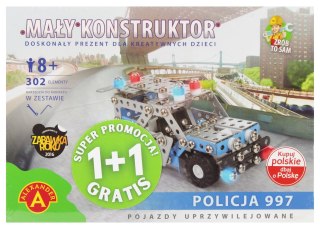 Klocki Konstrukcyjne metalowe Mały Konstruktor Policja GRATIS ALEXANDER 1622
