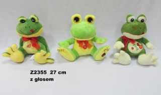 PLUSZAK ZABA Z GLOSEM 25CM SIEDZACA Z KOKARDA