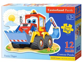 Puzzle 12 Maxi podłogowe, konturowe Funny Digger CASTORLAND B-120024