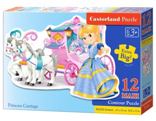 Puzzle 12 Maxi podłogowe, konturowe Princess Carriage CASTORLAND B-120017