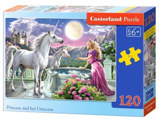 Puzzle 120 elementów Princess and her Unicorns CASTORLAND B-13098