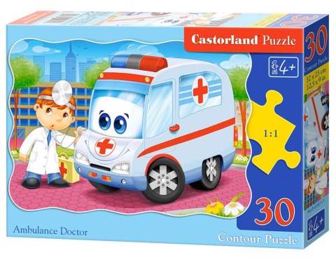 Puzzle 30 elementów, konturowe Ambulance Doctor CASTORLAND B-03471