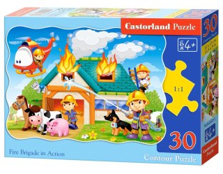 Puzzle 30 elementów, konturowe Fire Brigade in Action CASTORLAND B-03525