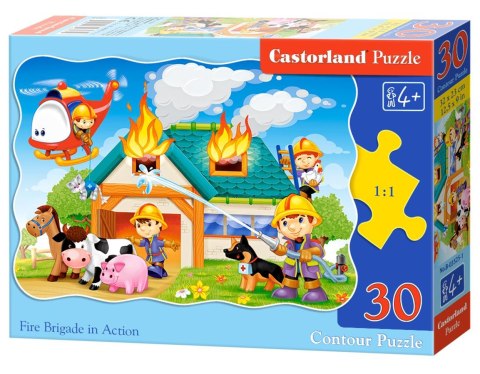 Puzzle 30 elementów, konturowe Fire Brigade in Action CASTORLAND B-03525