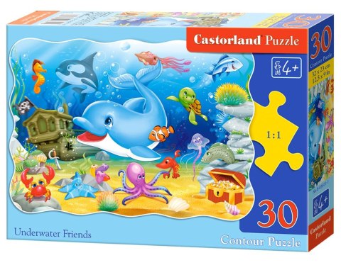 Puzzle 30 elementów, konturowe Underwater Friends CASTORLAND B-03501