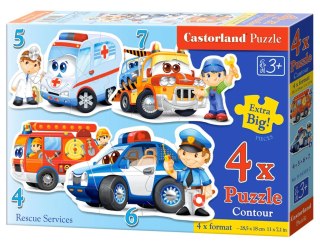 Puzzle 4w1 /4-5-6-7/ konturowe Rescue Services CASTORLAND B-04393-2