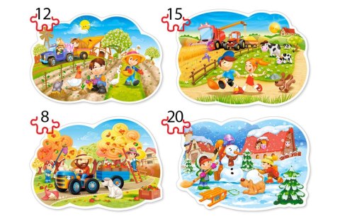 Puzzle 4w1 /8-12-15-20/ konturowe Four Seasons CASTORLAND B-043019