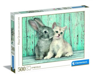 Puzzle Clementoni 500 elementów Kot z Królikiem 35004