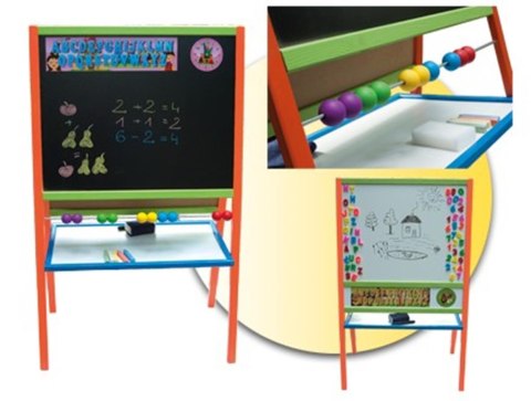 Tablica stojąca magnetyczno-kredowa akcesoria 90cm kolorowa 3TOYSM OPC