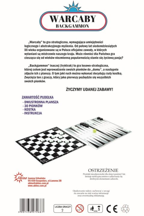WARCABY-BACKGAMMON Gra ABINO