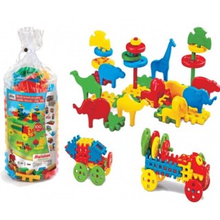 Klocki konstrukcyjne Waffle 100 elementów mix MARIOINEX 900208