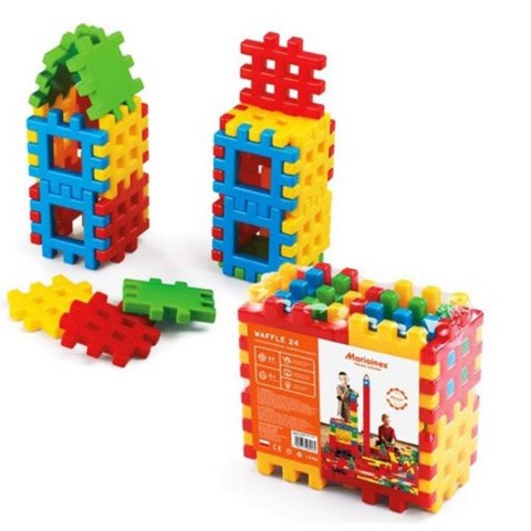 Klocki konstrukcyjne Waffle 24 elementy Kostka MARIOINEX 900062
