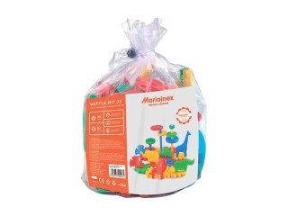 Klocki konstrukcyjne Waffle 30 elementów mix MARIOINEX 900031
