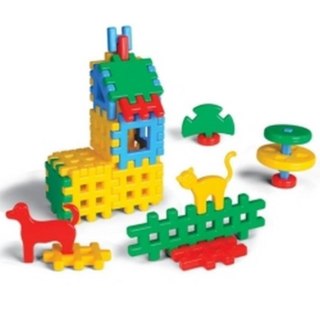 Klocki konstrukcyjne Waffle 31 elementów Mały Domek MARIOINEX 900987