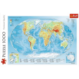 Puzzle 1000 elementów Mapa fizyczna świata TREFL 10463 TR