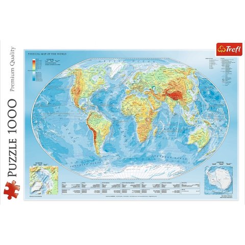 Puzzle 1000 elementów Mapa fizyczna świata TREFL 10463 TR