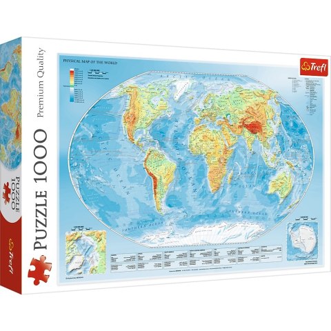 Puzzle 1000 elementów Mapa fizyczna świata TREFL 10463 TR