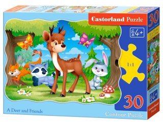 Puzzle 30 elementów, konturowe A Deer and Friends CASTORLAND B-03570