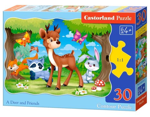 Puzzle 30 elementów, konturowe A Deer and Friends CASTORLAND B-03570