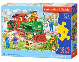 Puzzle 30 elementów, konturowe Green Locomotive CASTORLAND B-03433
