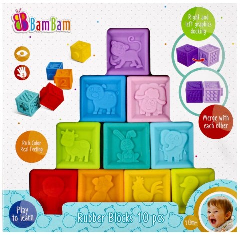 Gumowe klocuszki 10 szt. BAM BAM 432486