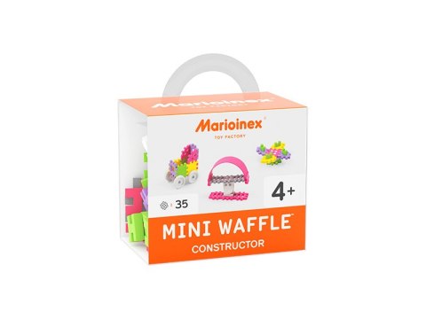 Klocki konstrukcyjne Mini Waffle 35 elementów Konstruktor Mały różowy MARIOINEX 902790