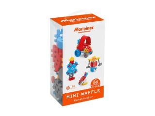 Klocki konstrukcyjne Mini Waffle 70 elementów Konstruktor Średni niebieski MARIOINEX 902806
