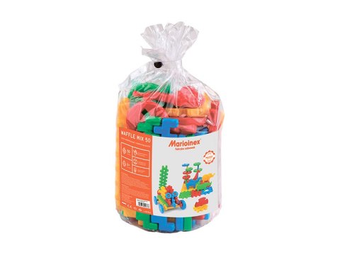 Klocki konstrukcyjne Waffle 50 elementów mix MARIOINEX 900376