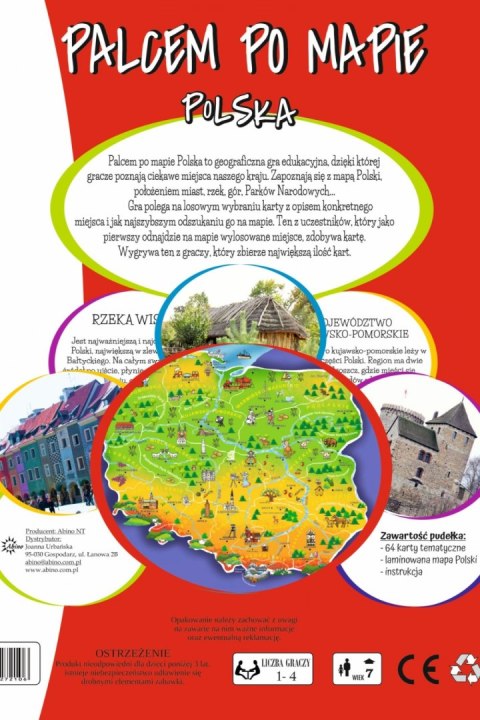 Palcem po Mapie Polska Geograficzna gra edukacyjna ABINO