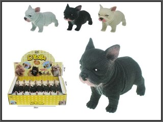 Pies gumowy z groszkiem 10cm buldog francuski