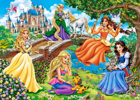 Puzzle 180 elementów Princesses in Garden CASTORLAND B-018383