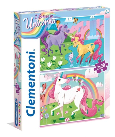 Puzzle Clementoni 2x20 elementów Unicorn Brilliant 24754
