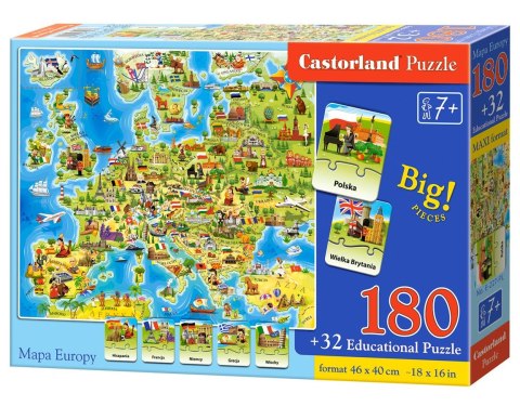 Puzzle edukacyjne Mapa Europy CASTORLAND E-227
