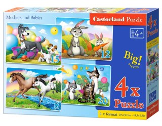 4 x Puzzle 8x12x15x20 el Mothers and Babies CASTORLAND B-041053