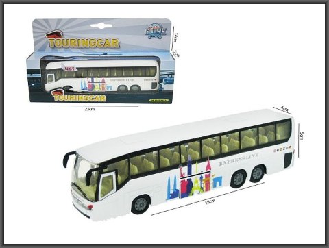 Autobus 19cm metal napęd światło dźwięk